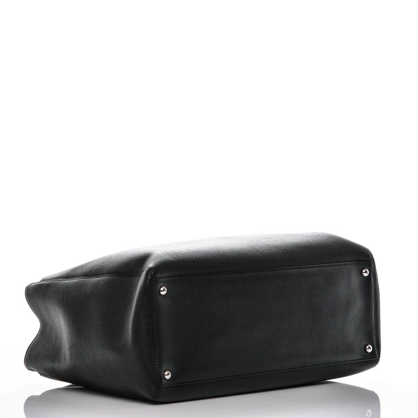 Calfskin Cerf Executive Shopper Tote Black