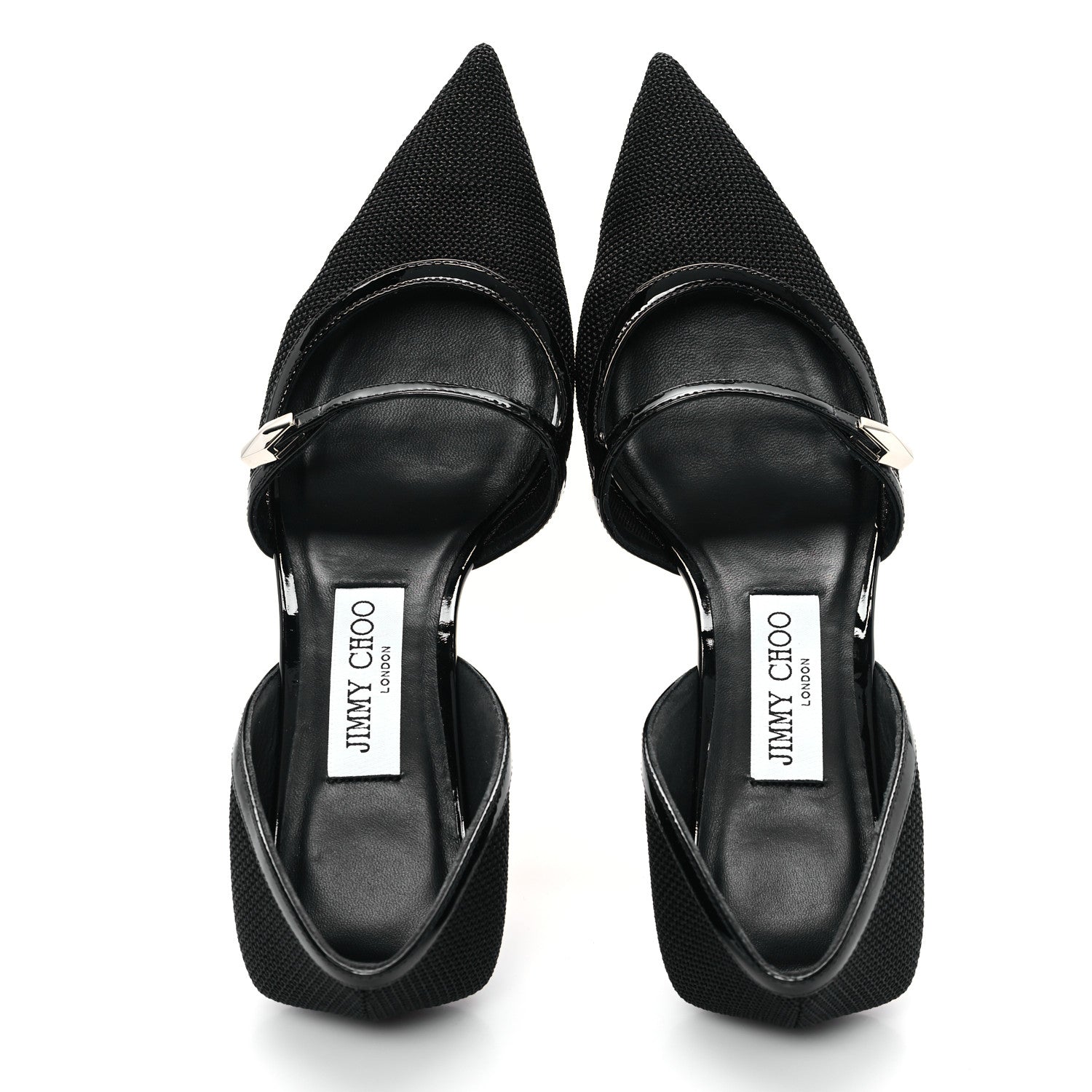Jimmy Choo Mesh Patent Carolyn 60 Pumps 36.5 Black 2 of 9