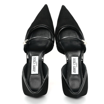 Jimmy Choo Mesh Patent Carolyn 60 Pumps 36.5 Black 2 of 9