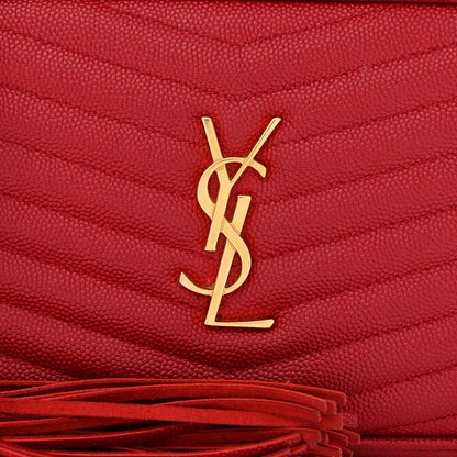 Saint Laurent Grain De Poudre Matelasse Monogram Mini Lou Camera Bag Opyum Red 8 of 11