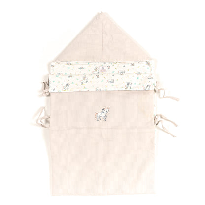 Hermes Cotton Poplin Embroidered Cabriole Baby Bunting Blanket Blanc Creme 2 of 4