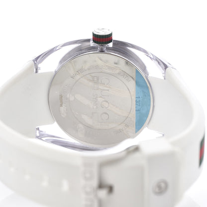 Gucci Stainless Steel Rubber 46mm Sync Web Quartz Watch White 5 of 6