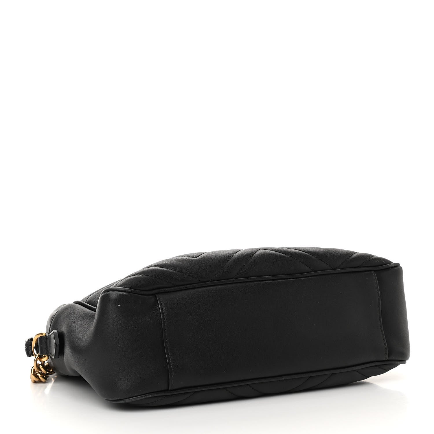 Gucci Calfskin Matelasse Medium GG Marmont Chain Shoulder Bag Black 3 of 9