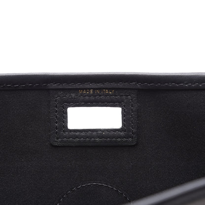 Fendi Glazed Fabric Vitello Century FF 1974 Stamp Patch Mini Peekaboo Defender Cover Mogano Panna Black 5 of 10