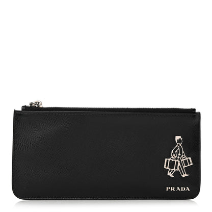 Prada Saffiano Bellhop Key Holder Black 1 of 9
