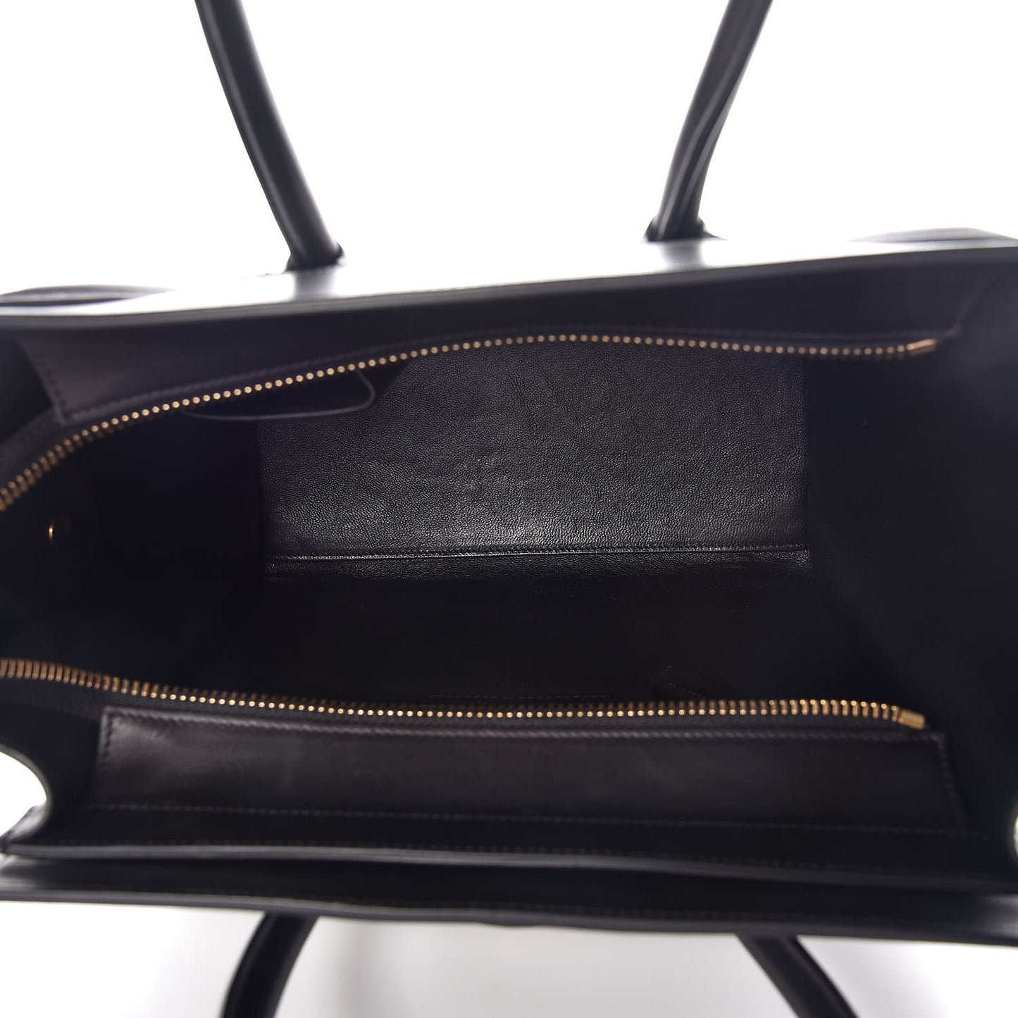 Shrunken Lambskin Micro Bi-Color Luggage Black White