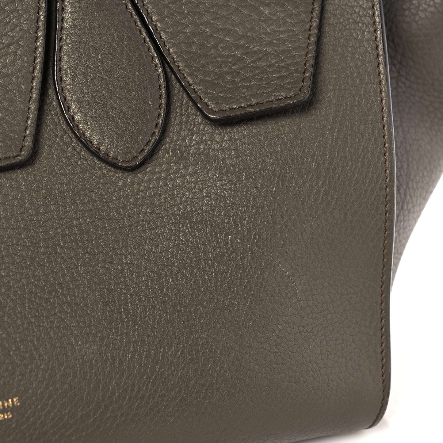 Crisped Calfskin Small Tie Knot Tote Dark Khaki