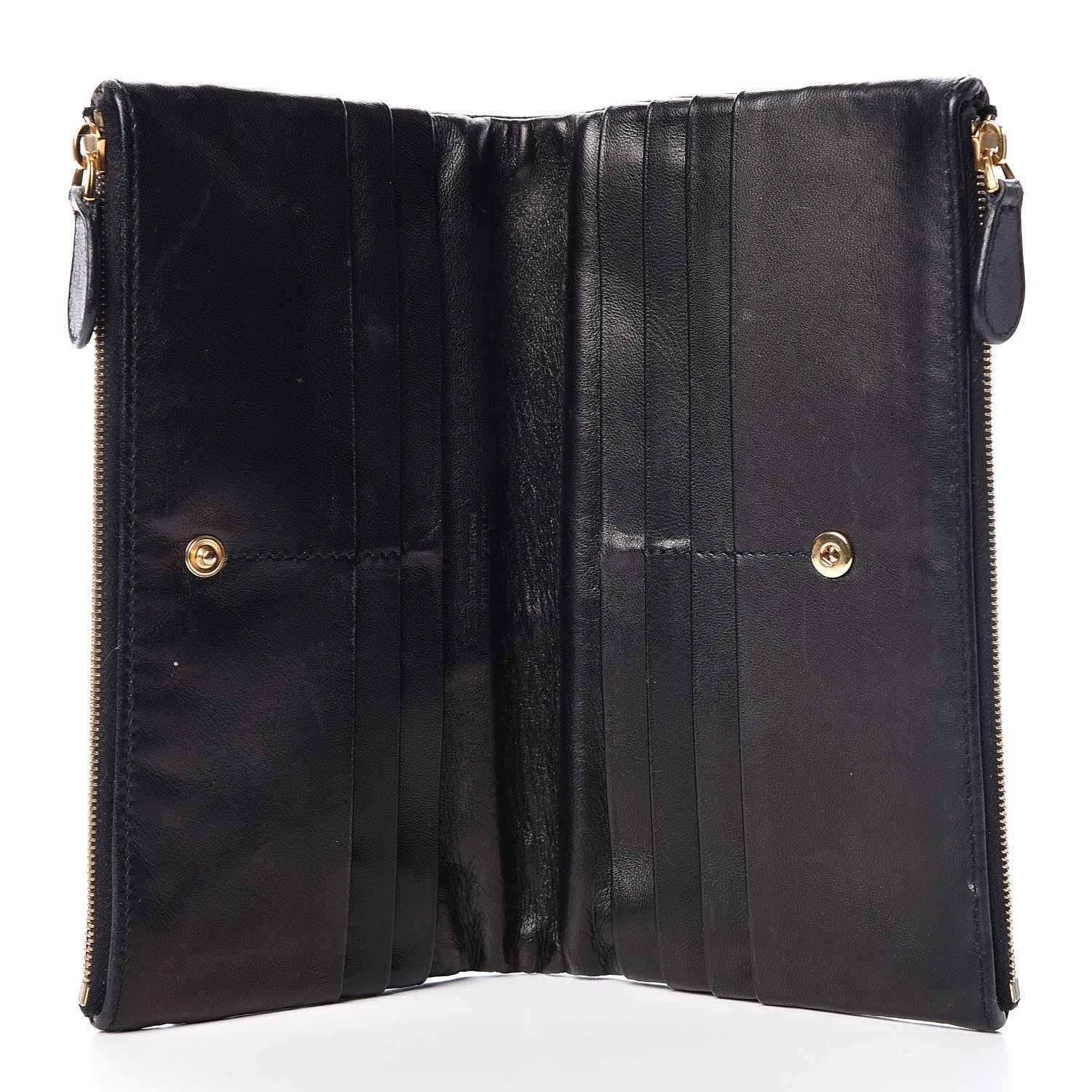 Bottega Veneta Nappa Intrecciato Double Zip Clutch Wallet Black 7 of 10