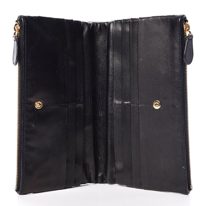 Bottega Veneta Nappa Intrecciato Double Zip Clutch Wallet Black 7 of 10