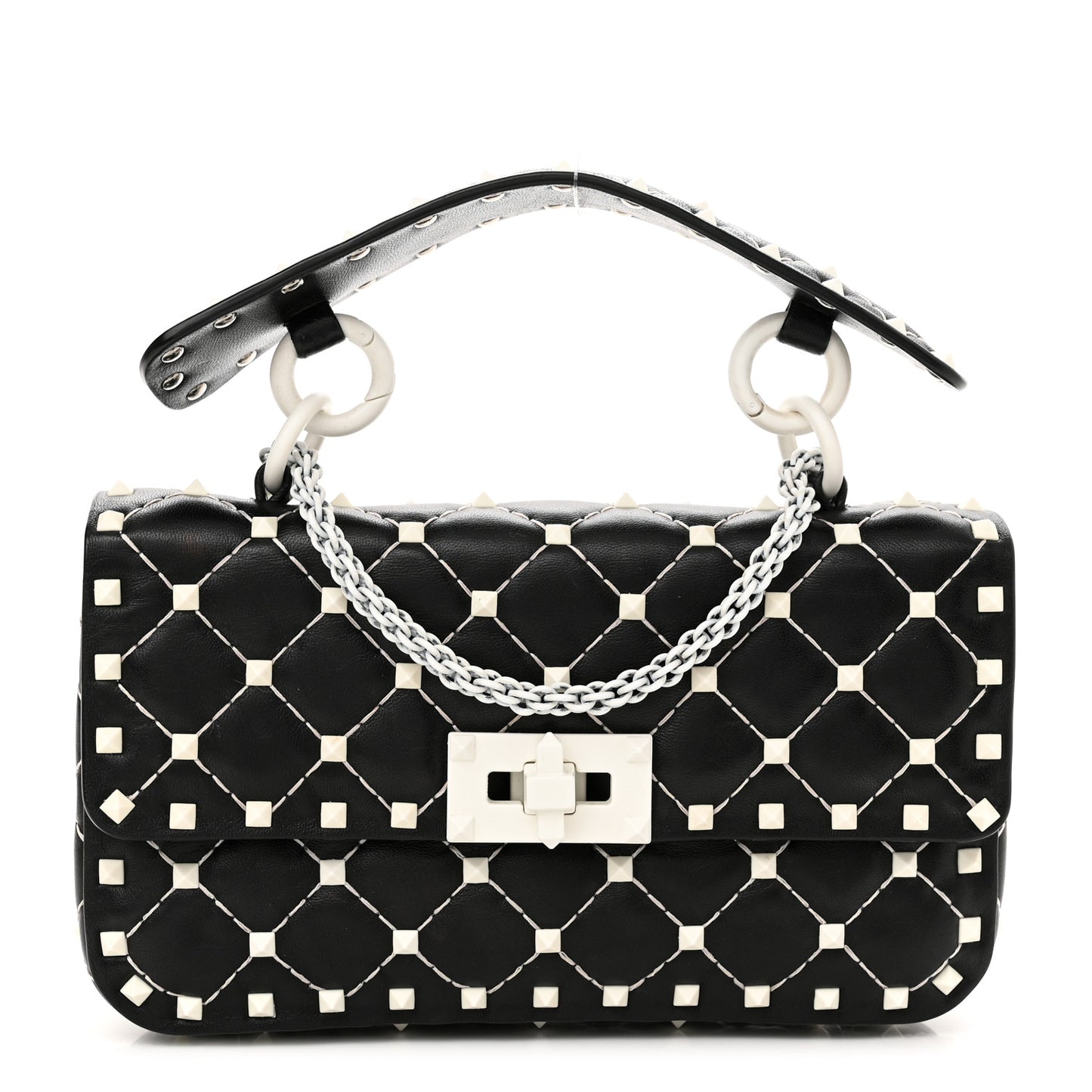 Lambskin Small Free Rockstud Spike Shoulder Bag Black
