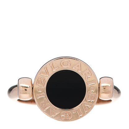Bulgari 18K Rose Gold Mother of Pearl Onyx BVLGARI BVLGARI Ring 50 5.25 5 of 6