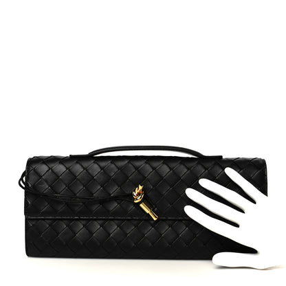 Bottega Veneta Nappa Intrecciato Long Andiamo Top Handle Clutch Black 2 of 9