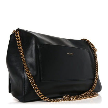 Saint Laurent Smooth Calfskin Suede Medium Reversible Monogram Kate Satchel Black 15 of 18