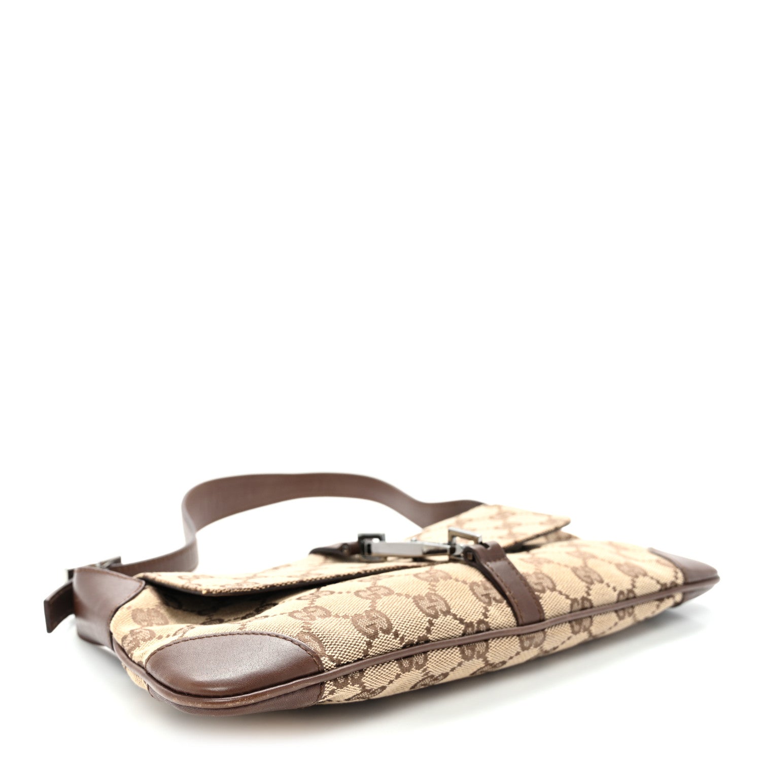 Gucci Monogram Jackie O Flap Bag Brown 4 of 13