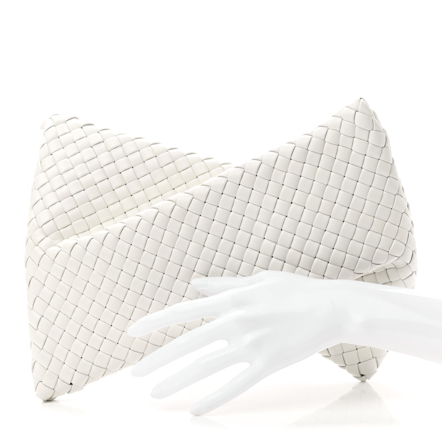 Bottega Veneta Nappa Intrecciato Crisscross Clutch Chalk 2 of 6