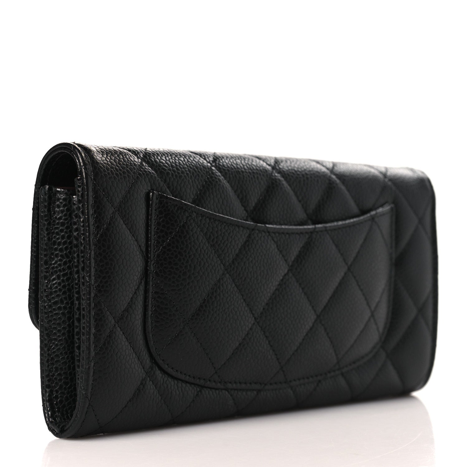 Chanel Caviar Quilted Large Gusset Flap Wallet Black 3 of 9