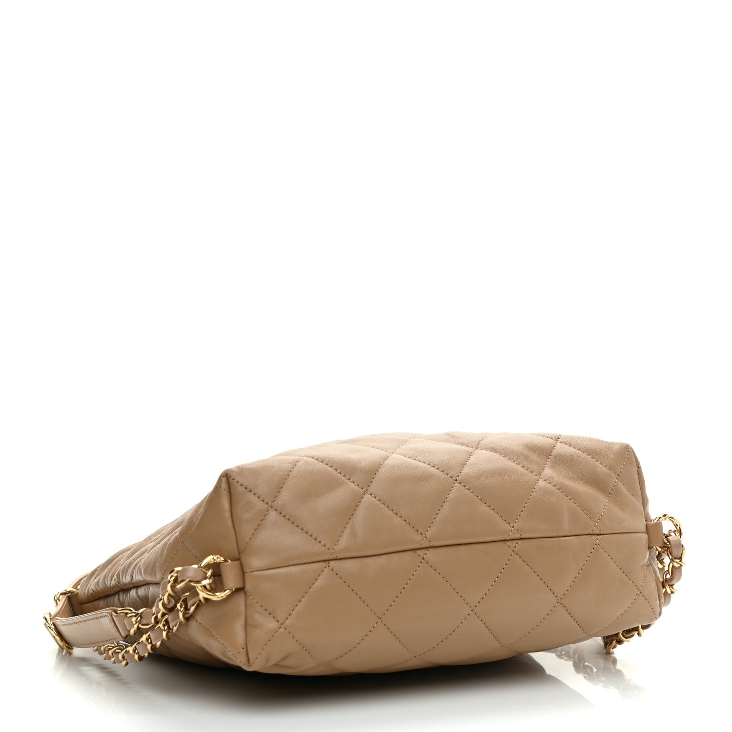 Chanel Lambskin Quilted Hobo Beige 4 of 9