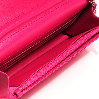 Chanel Lambskin Wallet On Chain WOC Fuchsia 5 of 8
