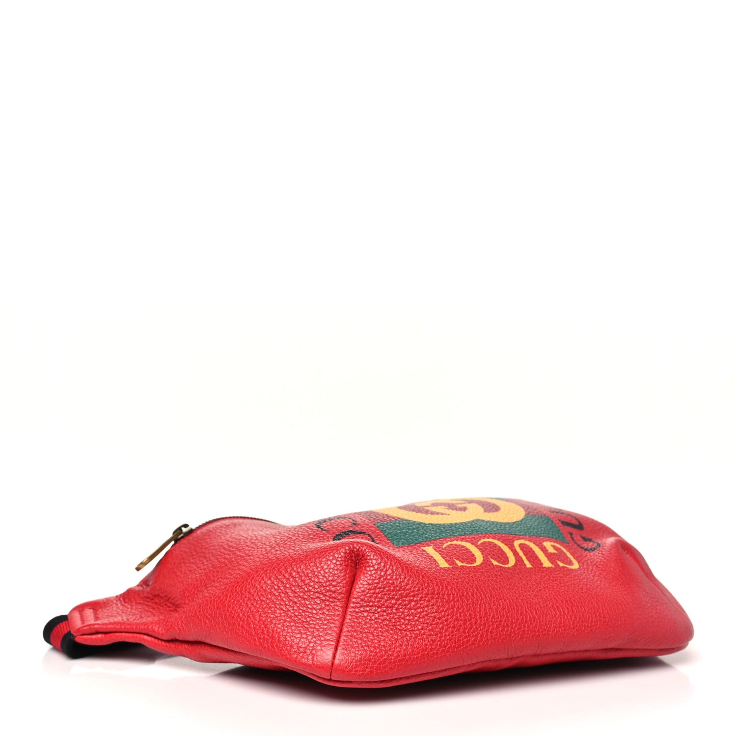 Grained Calfskin Logo Belt Bag Hibiscus Red
