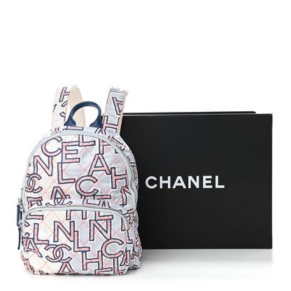 Chanel Nylon Stitched Printed Logo Backpack Multicolor 12 of 12