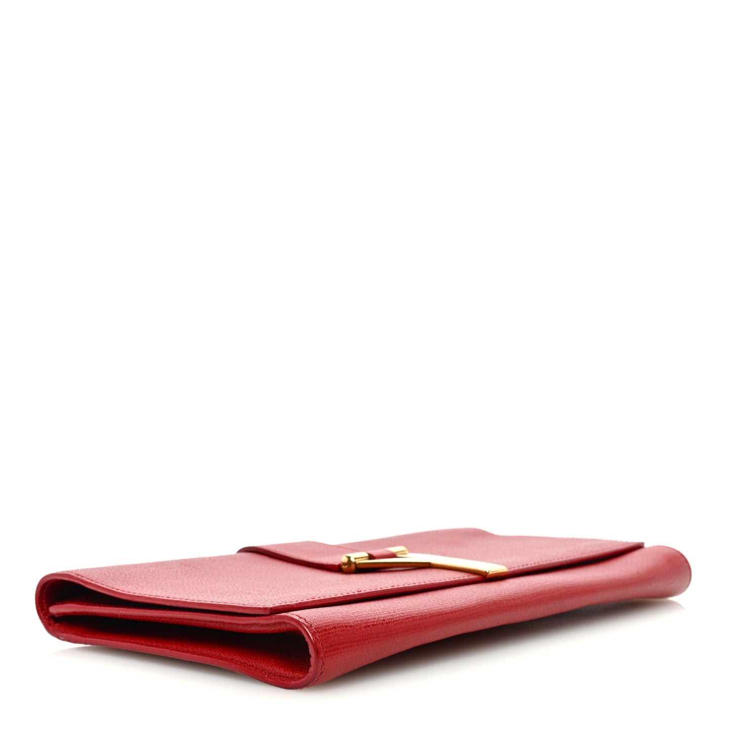 Textured Calfskin Classic Y Ligne Clutch Red