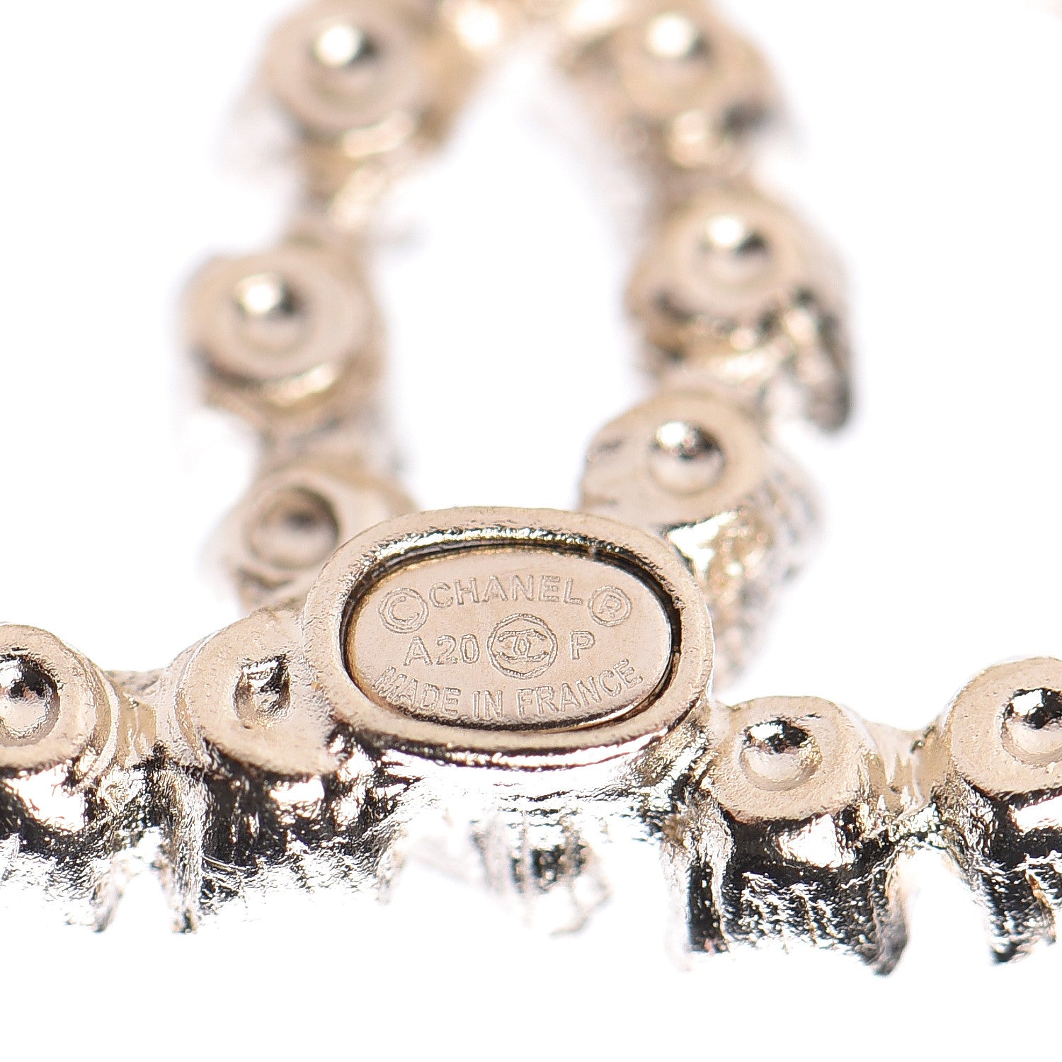 Chanel Crystal CC Earrings Gold 4 of 5