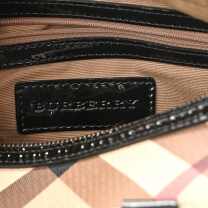Burberry Nova Check Patent Small Chester Bowling Bag Black 6 of 9