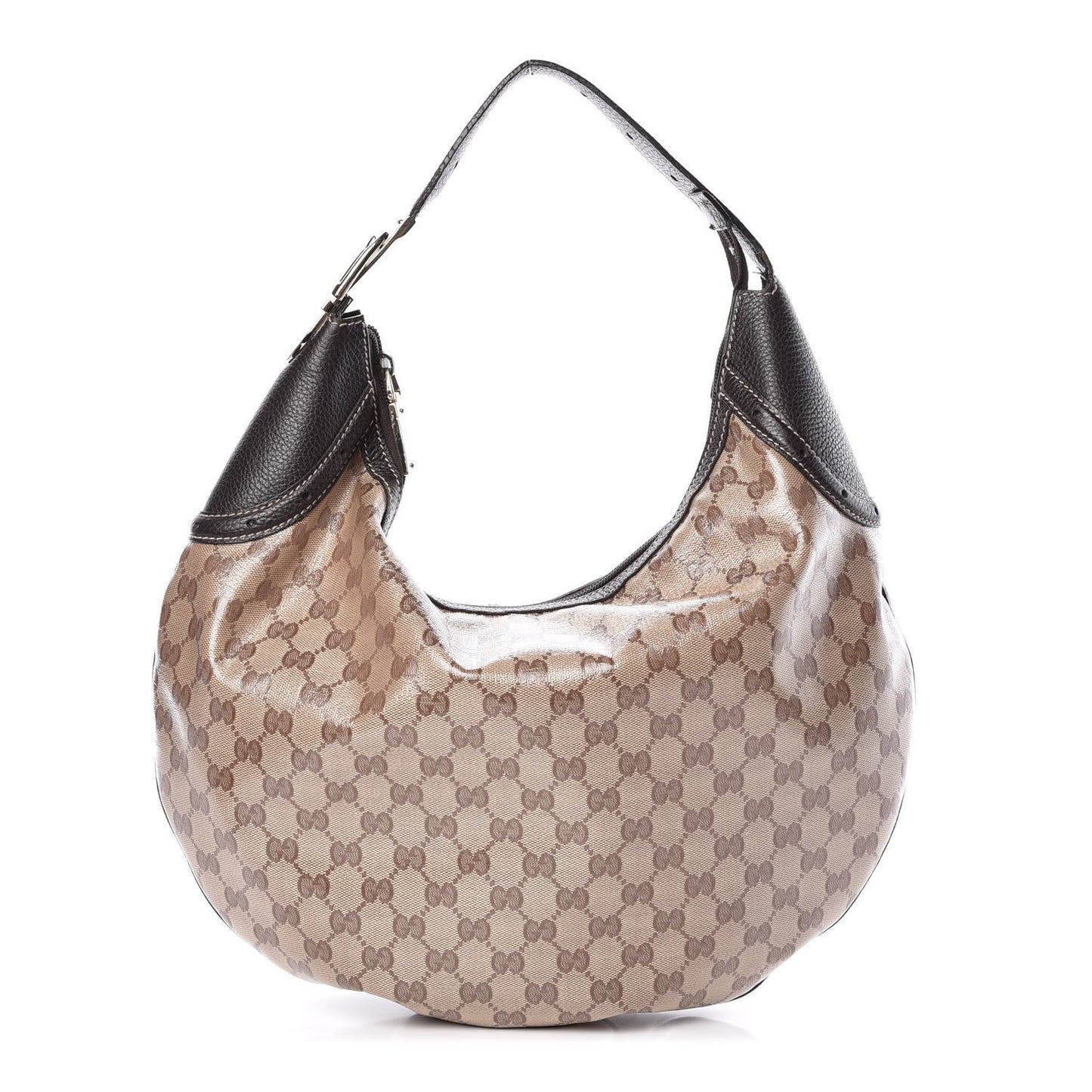 Crystal Monogram Hobo Brown