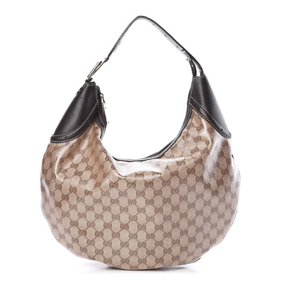 Gucci Crystal Monogram Hobo Brown 1 of 7