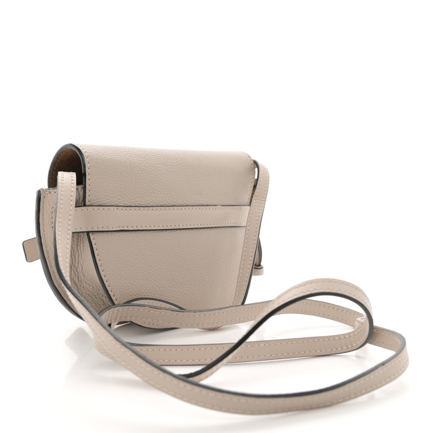 Grained Calfskin Mini Gate Crossbody Bag Light Oat