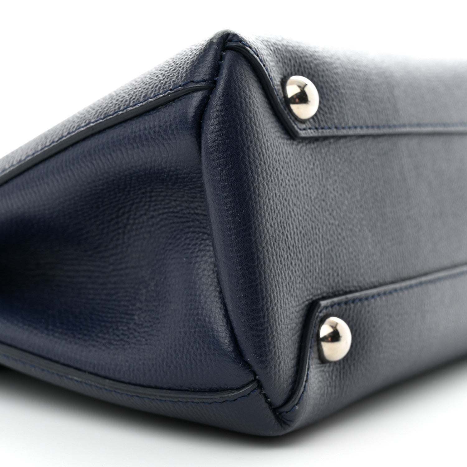 Burberry Grainy Calfskin House Check Small Banner Tote Regency Blue 9 of 13