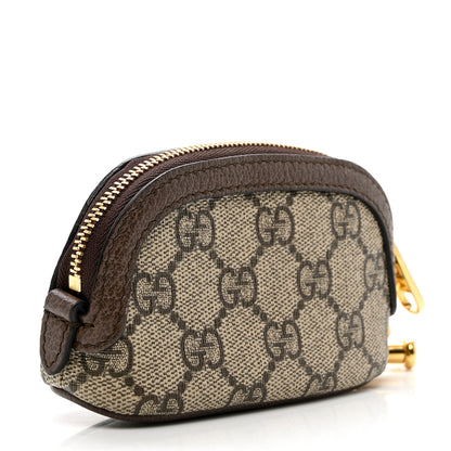 Gucci GG Supreme Monogram Web Ophidia Dome Key Pouch Beige New Acero 2 of 6