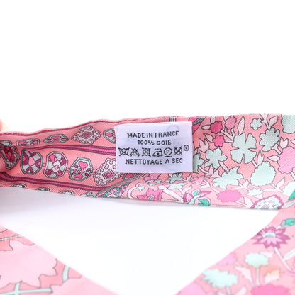 Hermes Silk Tapis Persans Twilly Rose Vert De Eau Creme 2 of 4