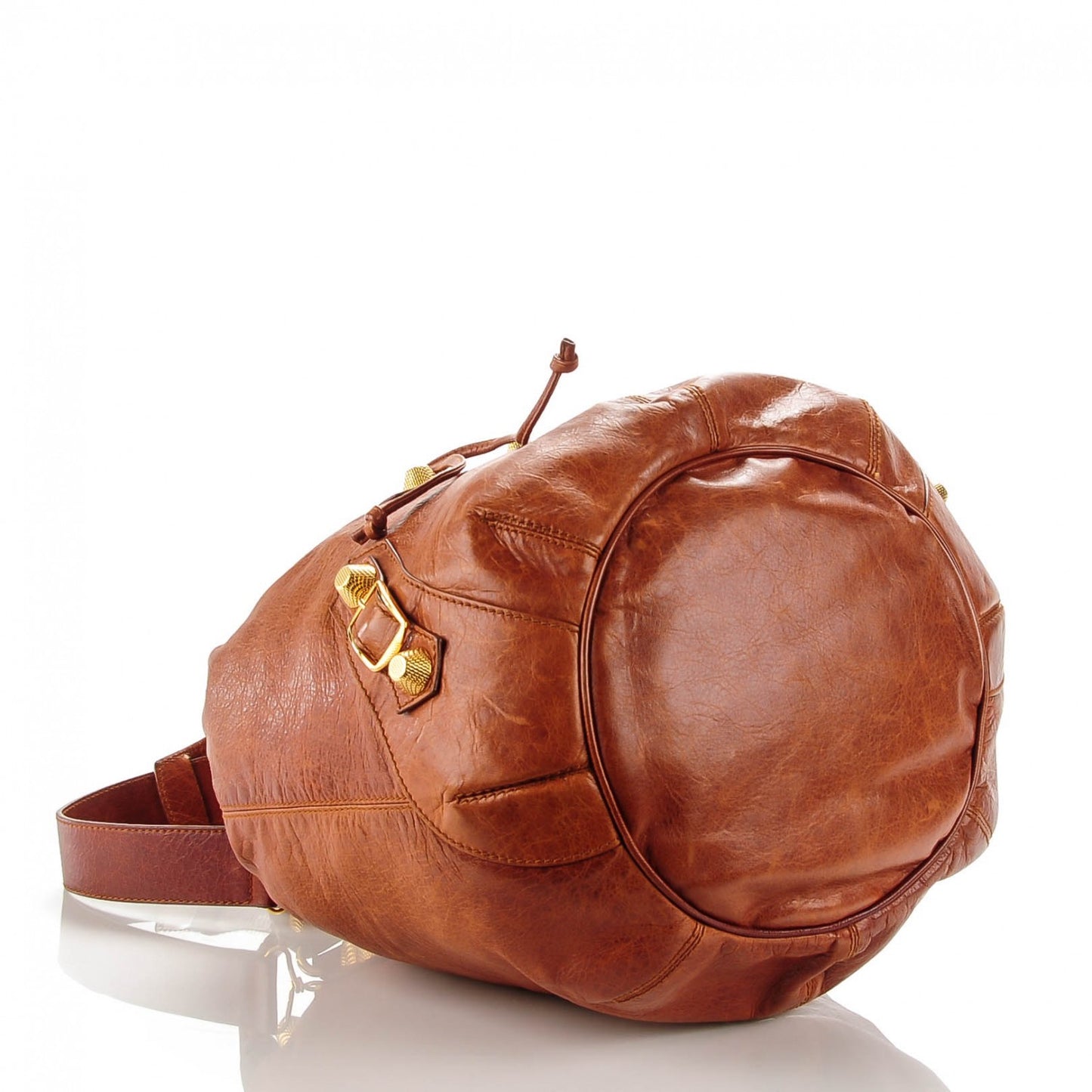 Agneau Giant 21 Gold Hardware Pompon Sienna