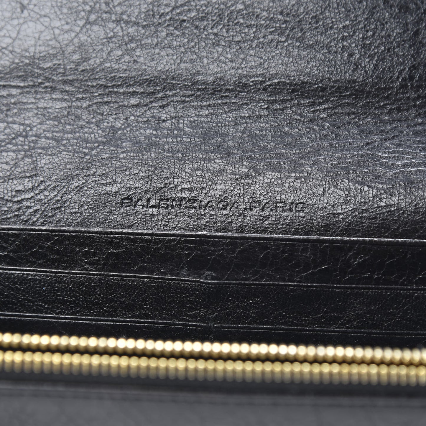 Agneau Giant 12 Gold Hardware Money Wallet Black