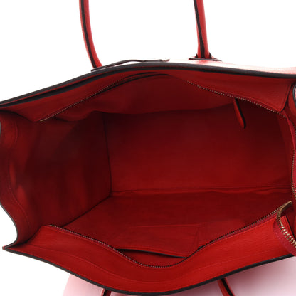 Celine Drummed Calfskin Medium Luggage Coquelicot 5 of 10