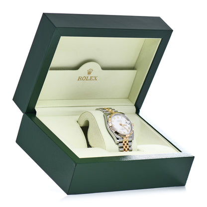 Rolex Stainless Steel 18K Yellow Gold 36mm Oyster Perpetual Datejust Watch White Roman 116233 5 of 5