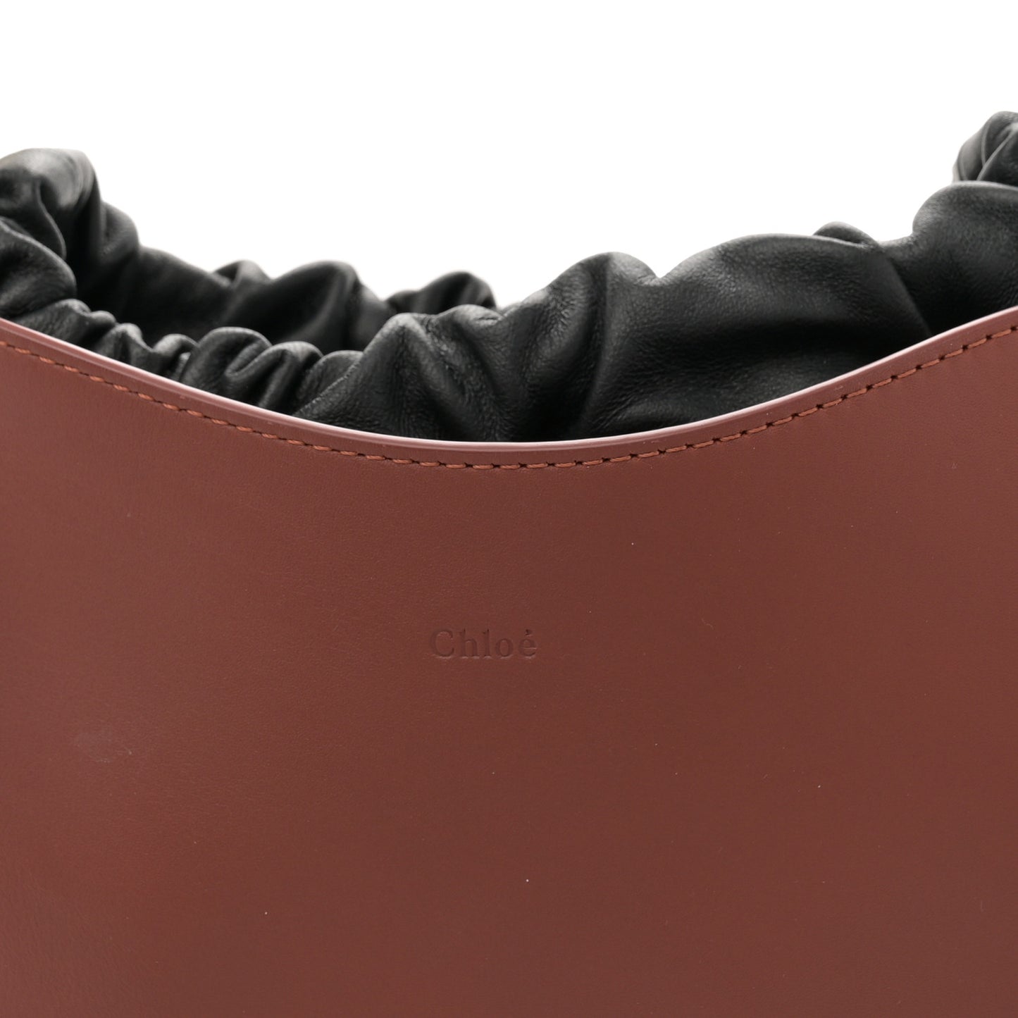 Calfskin Small Mate Hobo Henna Sepia Brown