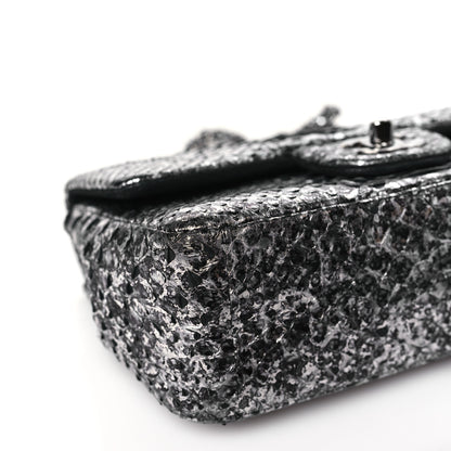 Chanel Metallic Snakeskin Mini Rectangular Flap Silver Black 8 of 9