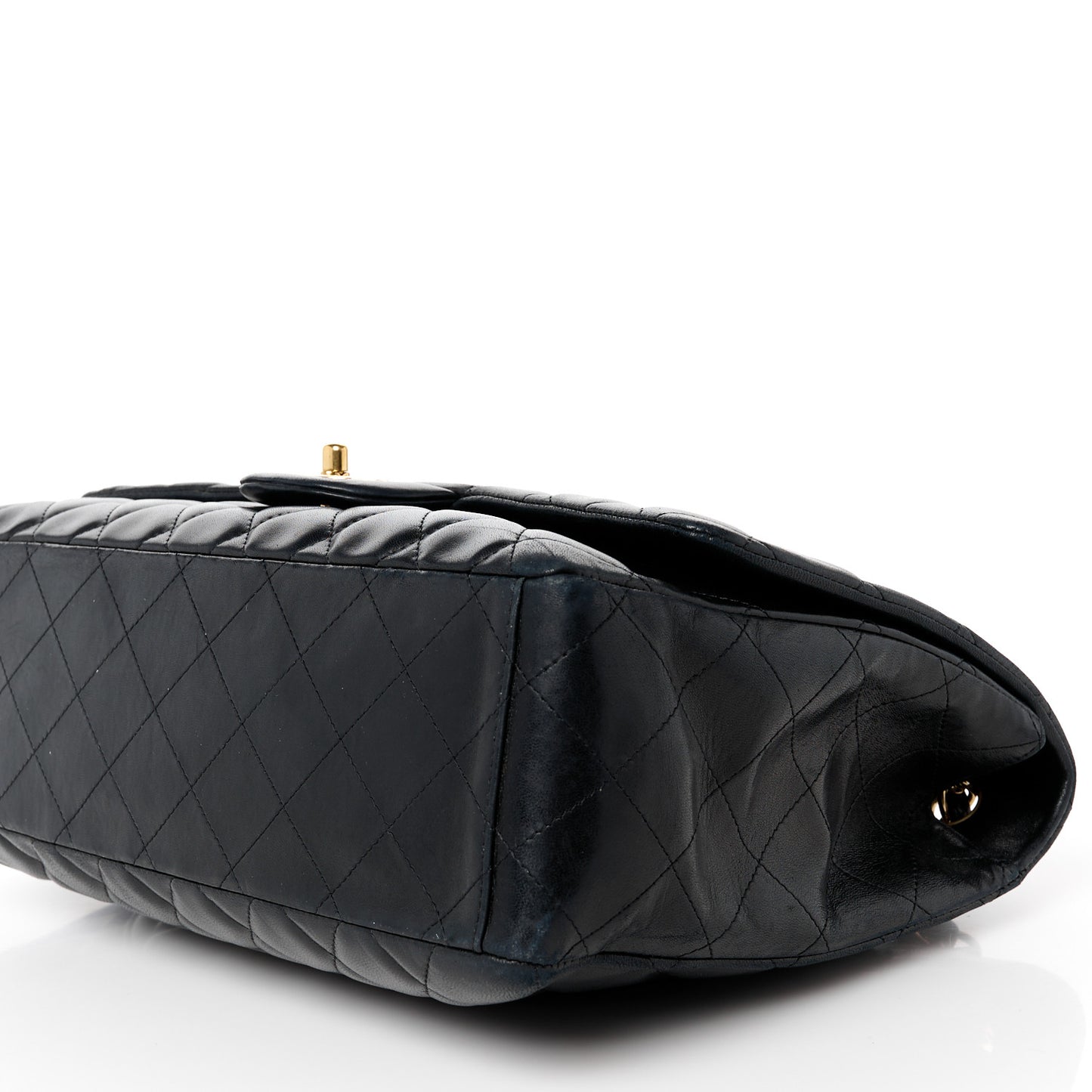 Lambskin Quilted Maxi Single Flap Black