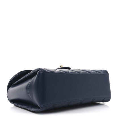 Chanel Lambskin Quilted Small Top Handle Square Flap Navy Blue 4 of 11