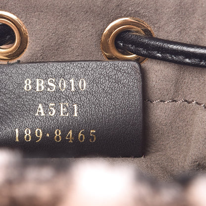 Fendi Shearling F is Macro FF 1974 Diagonal Mini Mon Tresor Bucket Bag Light Rose Black 7 of 10