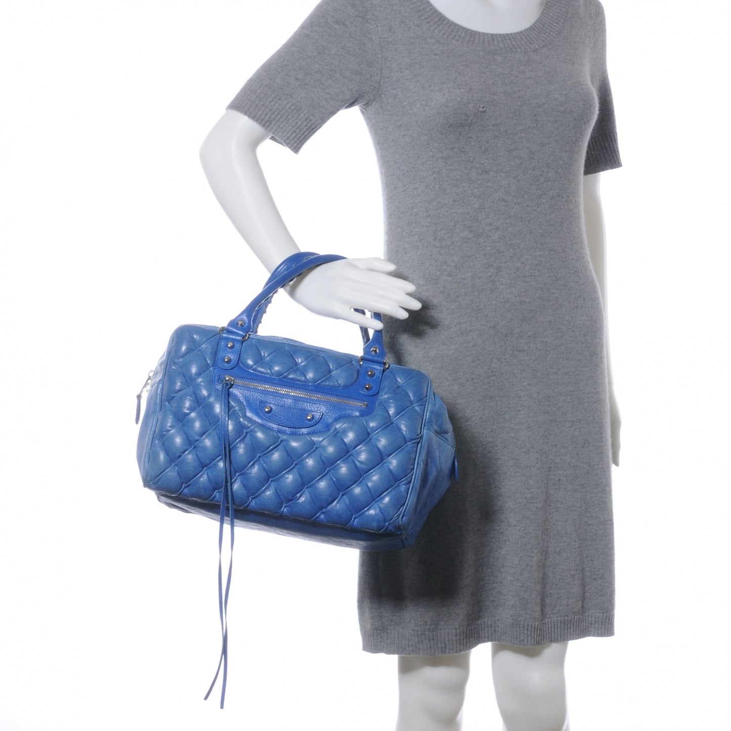 Chevre Quilted Matelasse MM Bleu De France