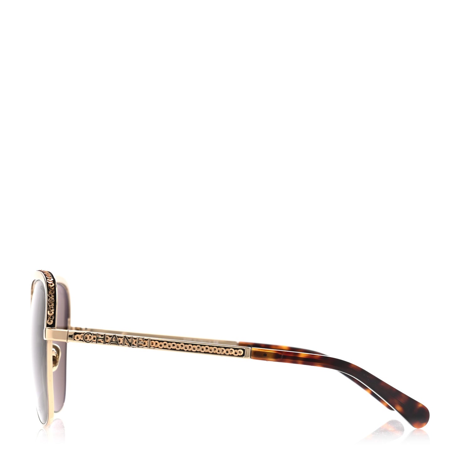 Square Frame Sequin Sunglasses 4270 Gold Brown