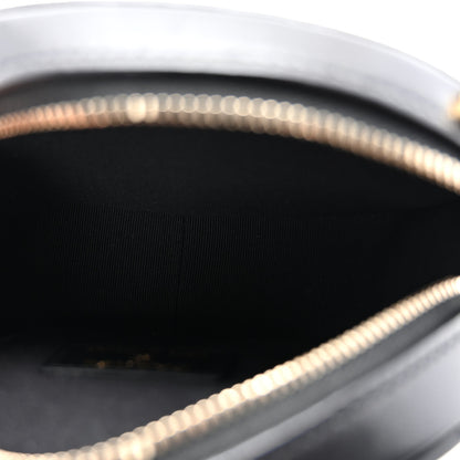 Chanel Lambskin Logo Plate Oval Clutch With Chain  Black 5 of 10