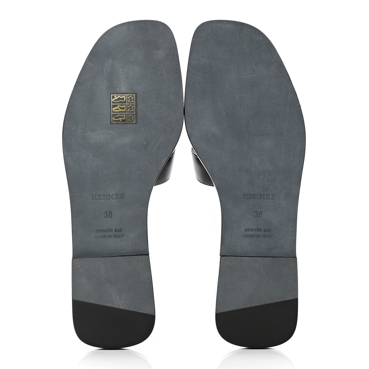 Box Calfskin Oran Sandals 38 Black