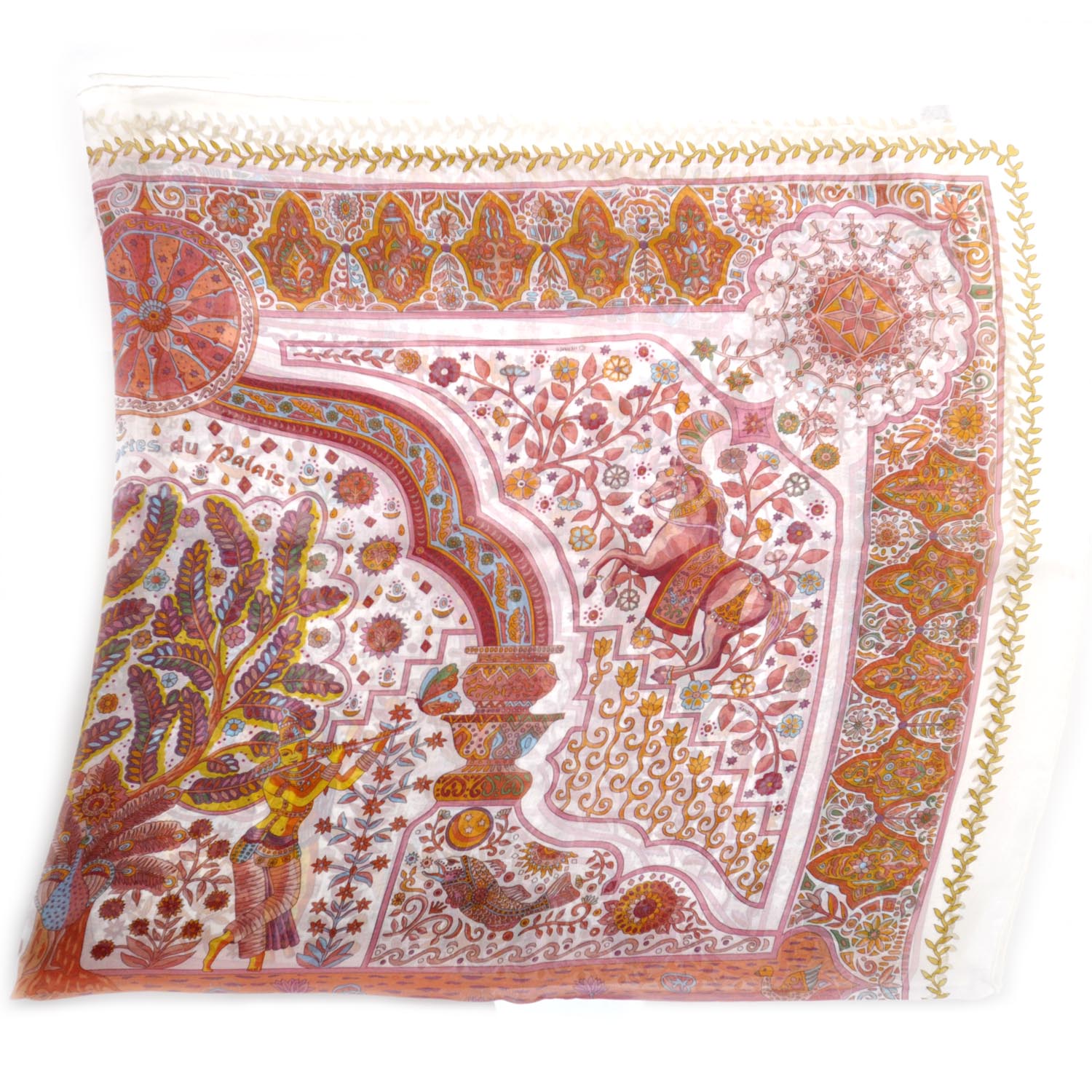 Hermes Mousseline Aux Portes Du Palais 140 Shawl Scarf 2 of 10