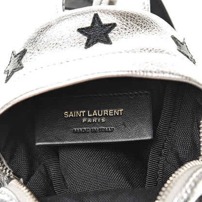 Saint Laurent Metallic Calfskin Toy California Backpack Star Keychain Silver 4 of 8