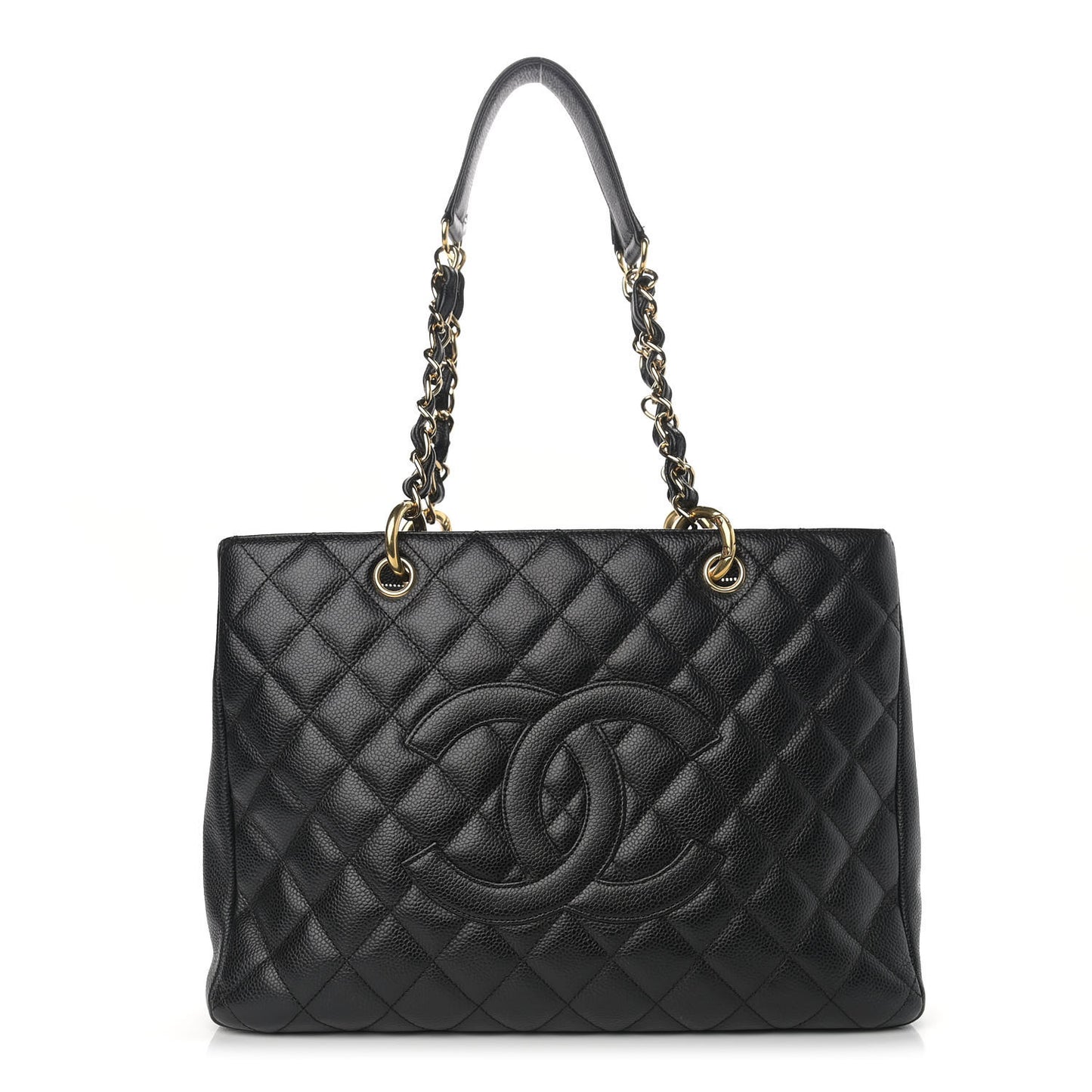Caviar Quilted Grand Shopping Tote GST Black