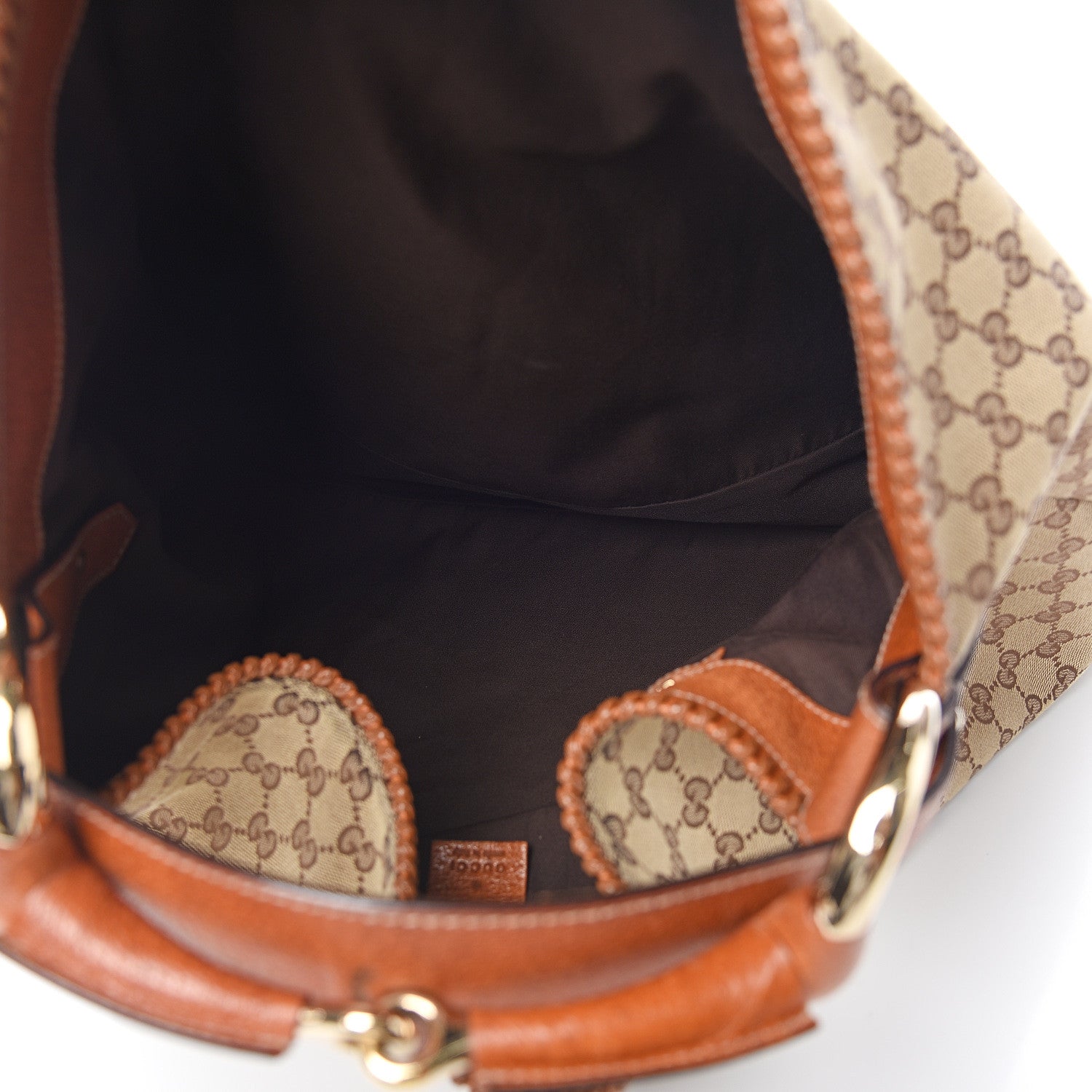 Gucci Monogram Large Horsebit Chain Hobo Brown 4 of 12